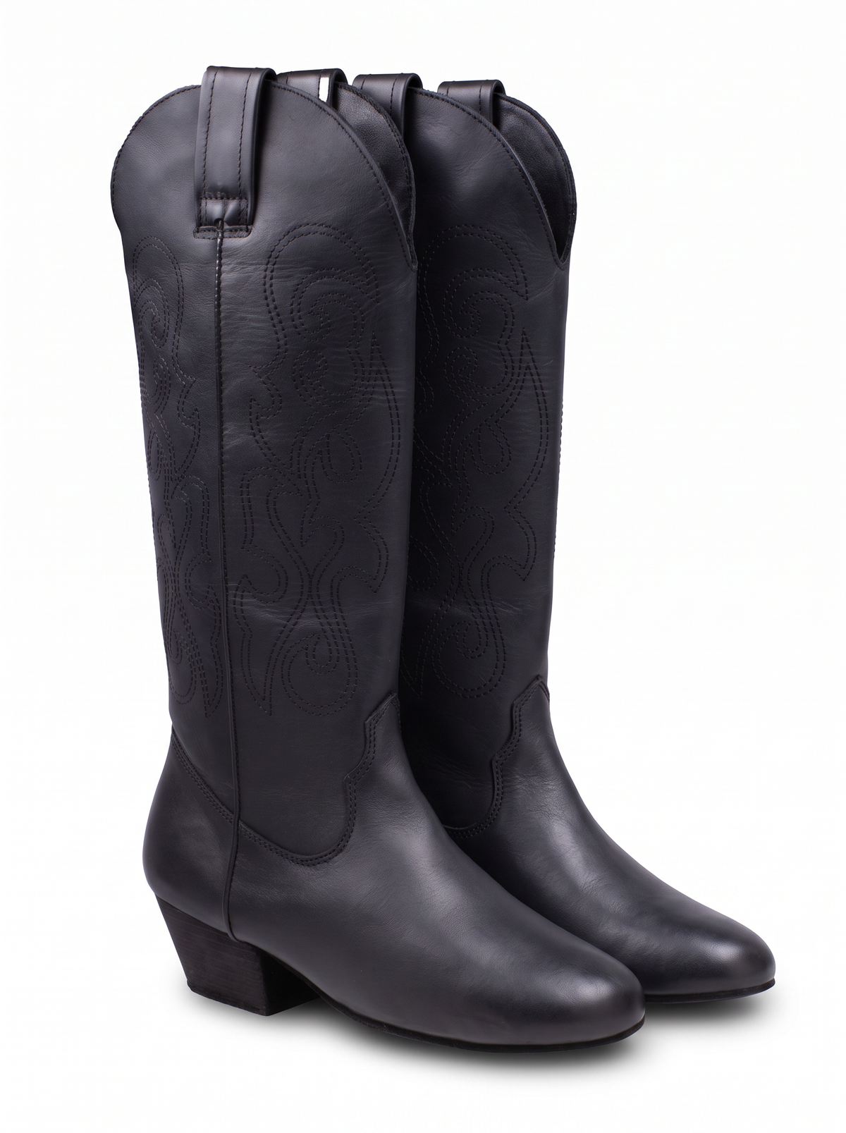 "Julia" Black Leather Outdoor Sole