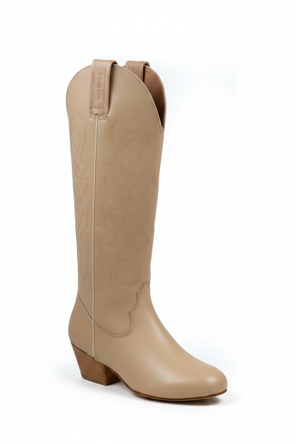"Laraine" Beige Leather Suede Sole