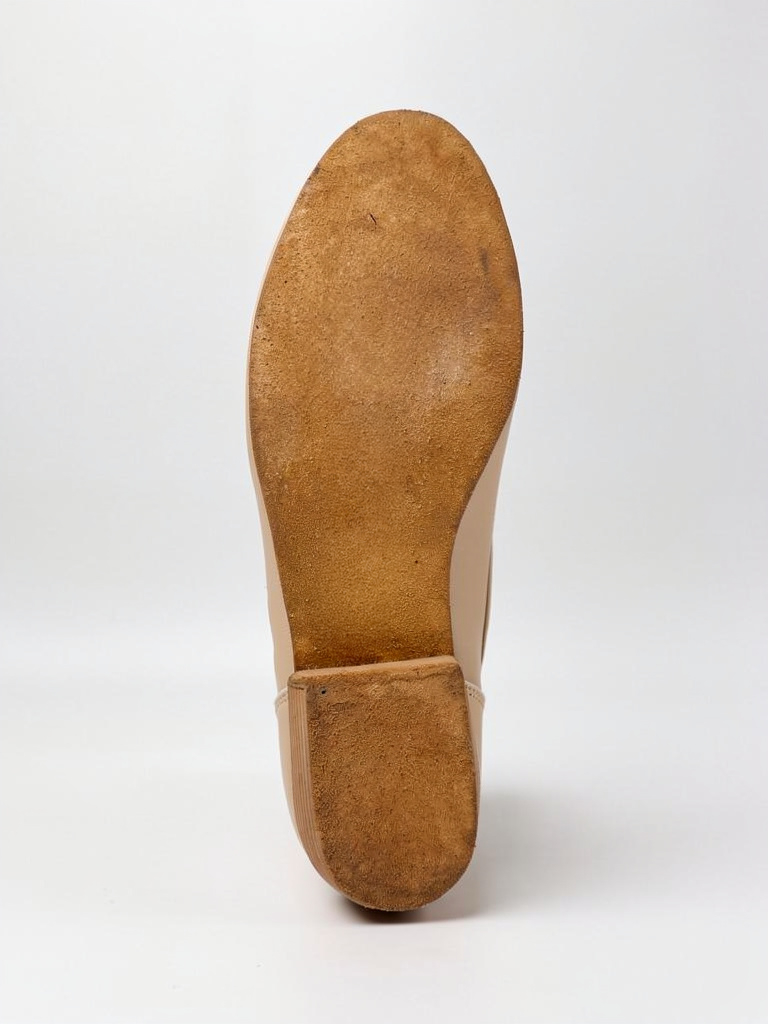 "Elizabeth" Tan Lycra Suede Sole