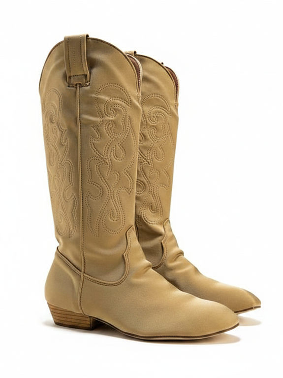 "Elizabeth" Tan Lycra Suede Sole